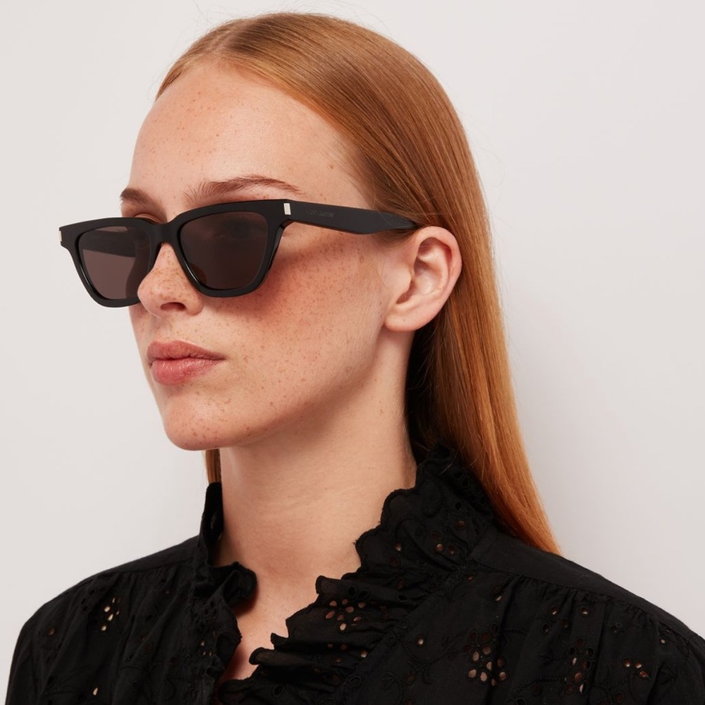 Saint Laurent Sulpice Black Women’s Sunglasses SL 462 001 Cat Eye Authentic
